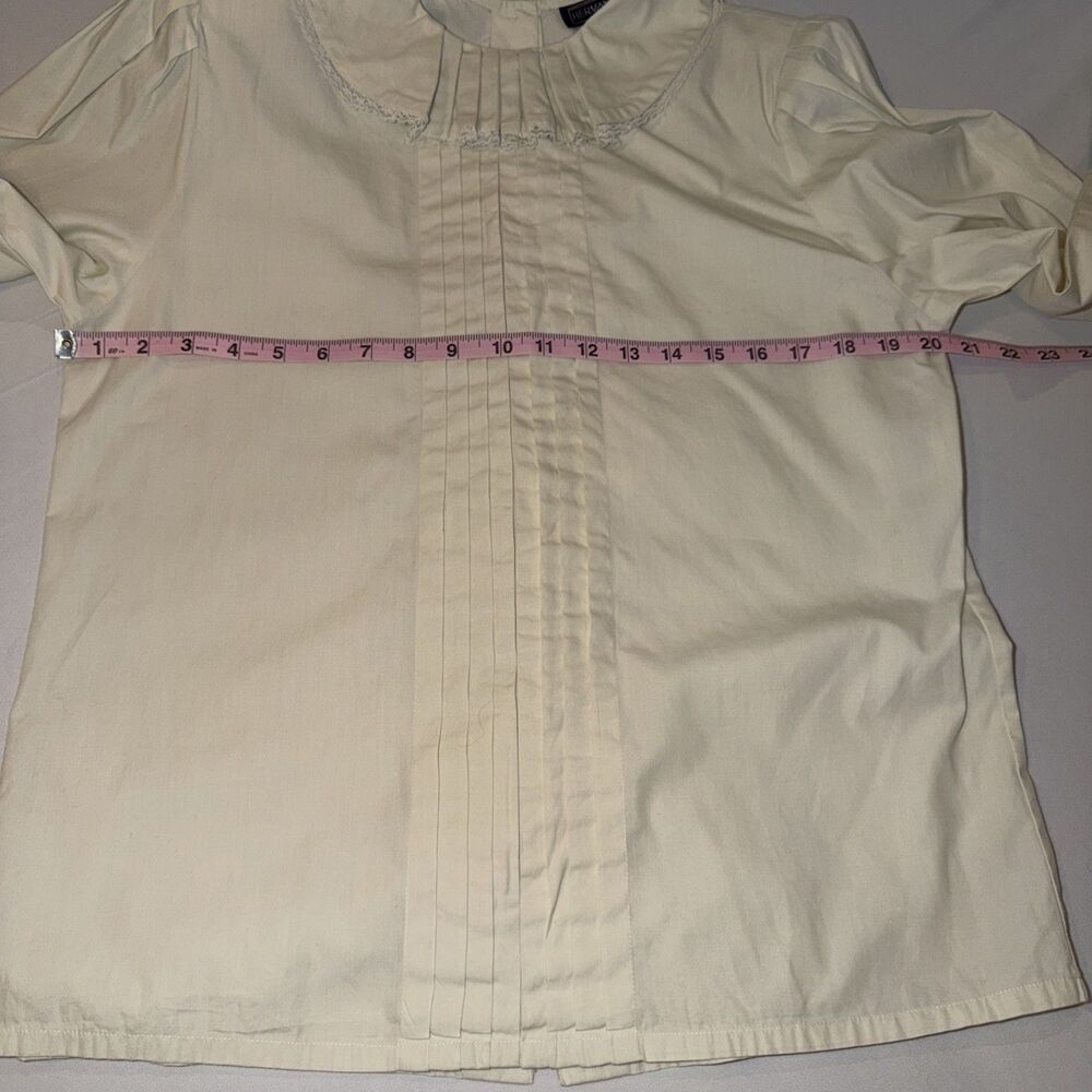 Vtg Herman Geist Victorian Blouse Ruffle Lace Cream Ivory Sz 10 Cosplay Academia - Picture 9 of 14